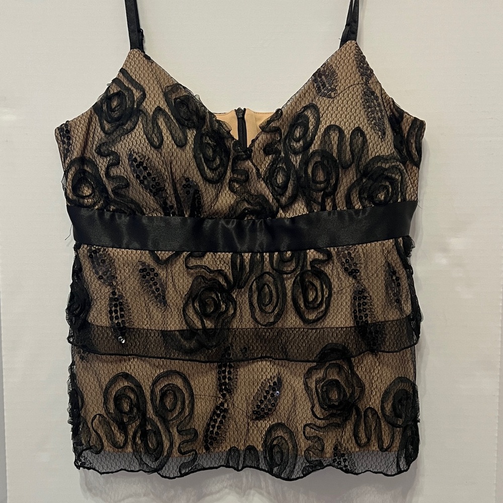 Frank Lyman Design Beige and Black Top